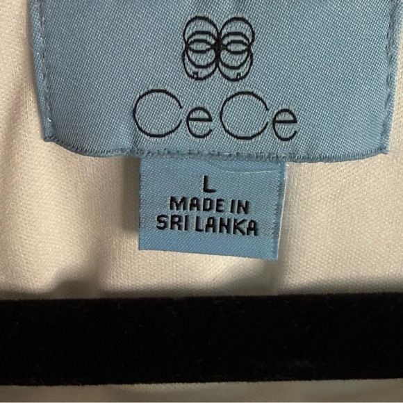 NEW CeCe Women’s White Eyelet Ruffle top cap sleeves size large. Fully lined - Picture 6 of 11